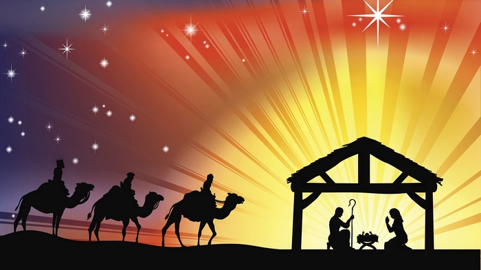 Nativity Scene with Three Wise Men and Star