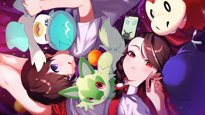 Pokemon Scarlet and Violet characters with Quaxly, Sprigatito, and Fuecoco