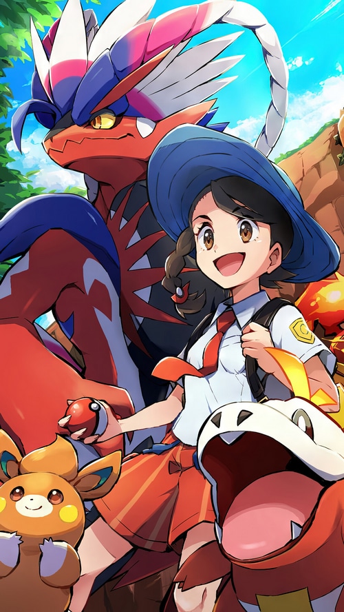 Pokemon Scarlet and Violet with Juliana and Koraidon