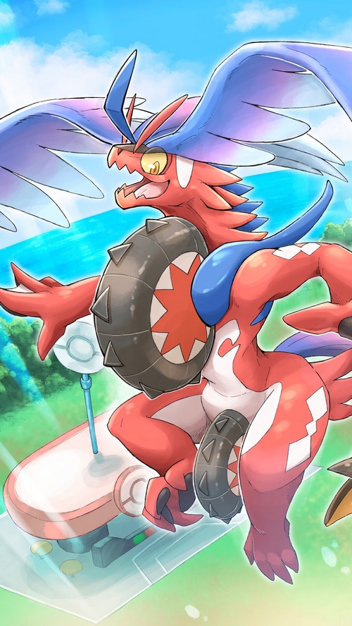 Koraidon riding a futuristic vehicle