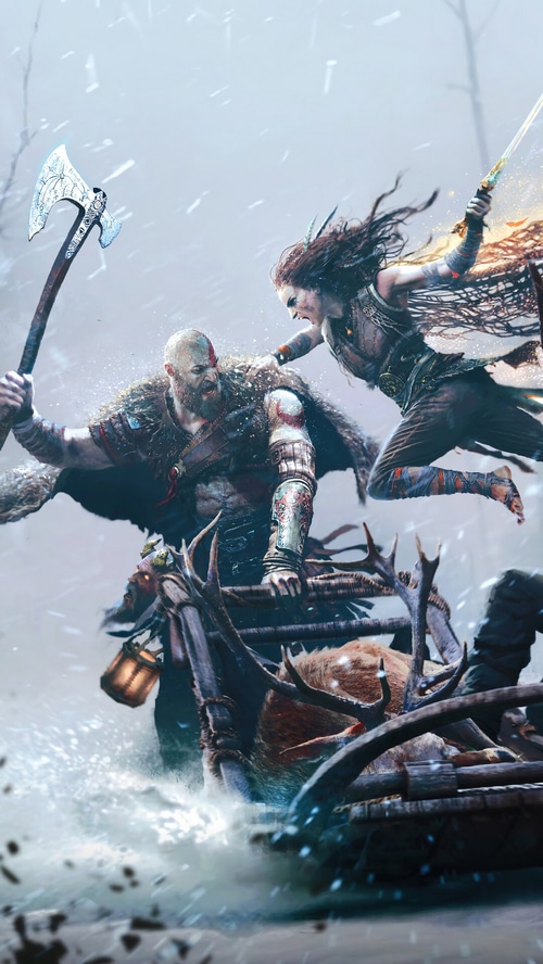 God of War Ragnarok: Kratos and Freya in battle