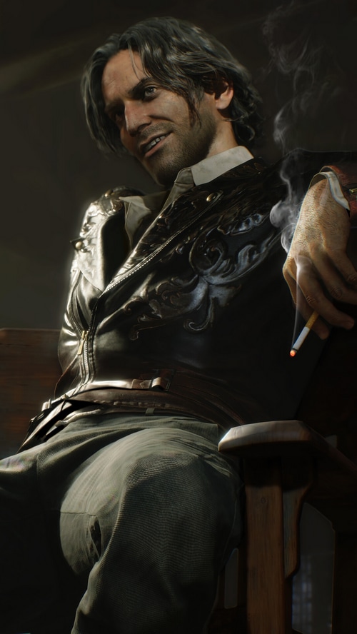 Luis Serra smoking in Resident Evil 4 Remake