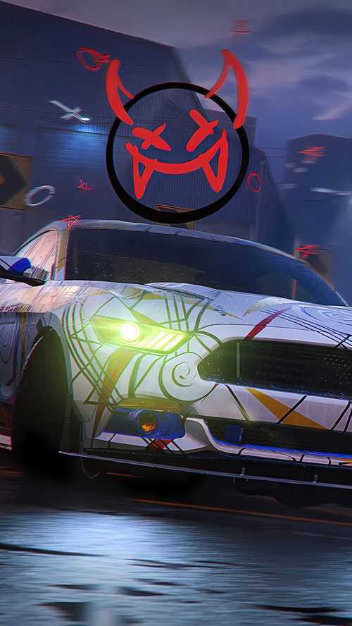 Need for Speed Unbound Car with Devil Emoji