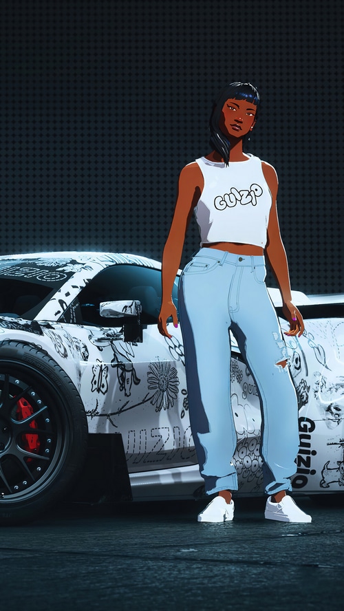Need for Speed Unbound character with custom car
