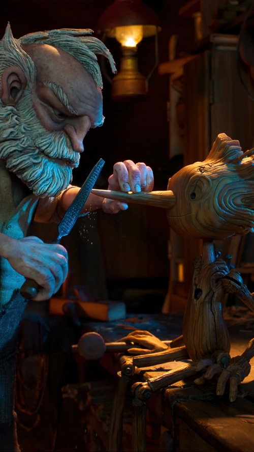 Guillermo del Toro's Pinocchio: Geppetto Carving