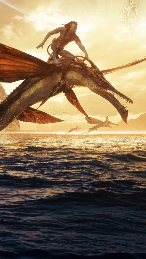 Avatar: The Way of Water - Jake Sully riding a Banshee