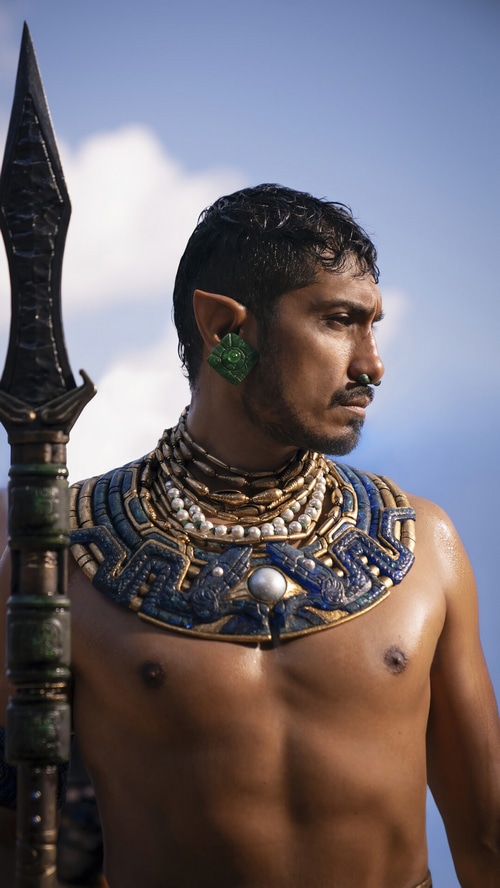 Namor with Spear and Necklace in Black Panther: Wakanda Forever