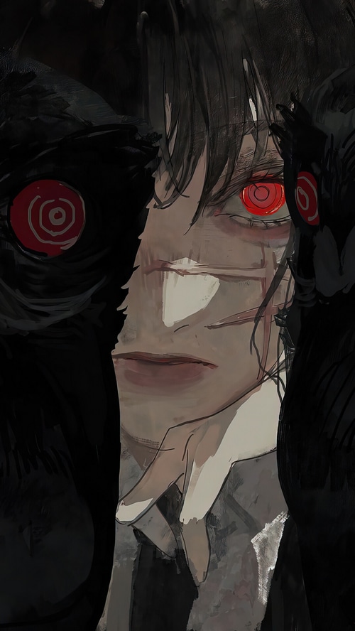 War Devil from Chainsaw Man with red eyes