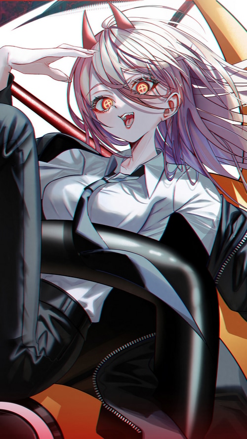 Power from Chainsaw Man with red horns