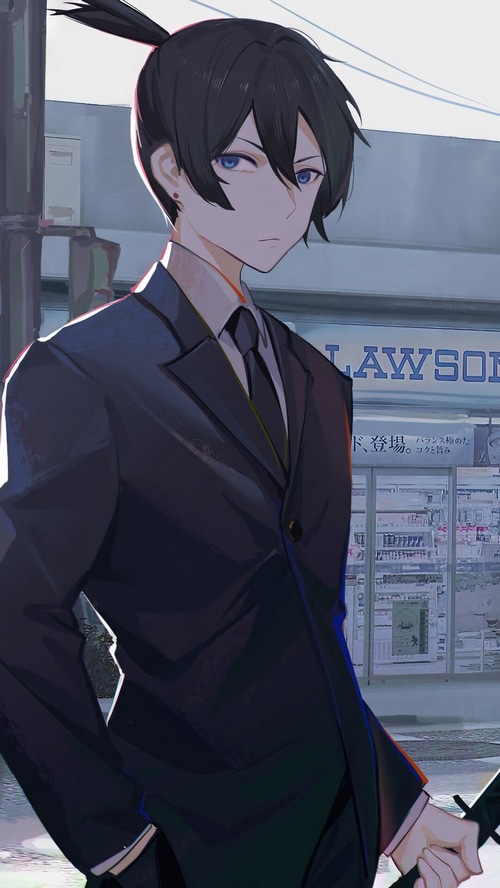 Aki Hayakawa from Chainsaw Man in a Suit