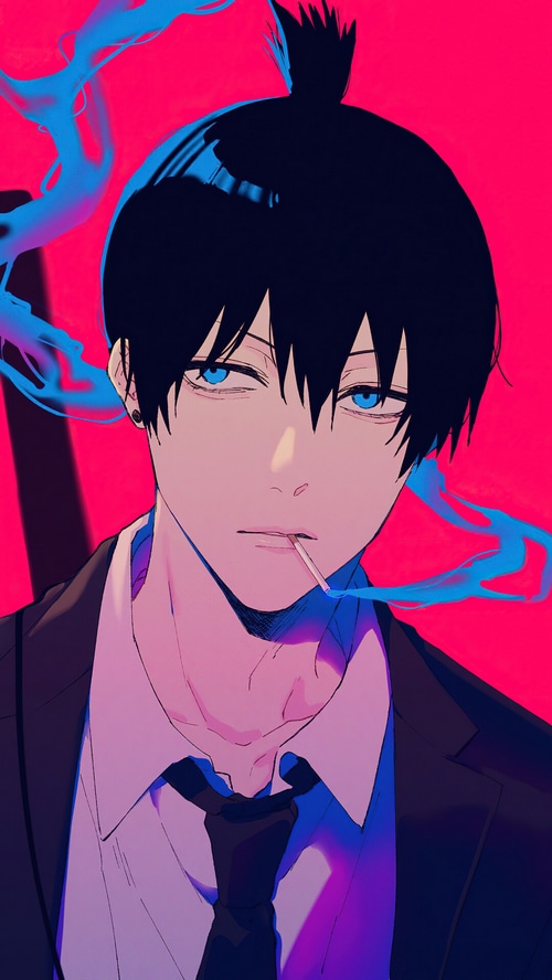Aki Hayakawa from Chainsaw Man smoking