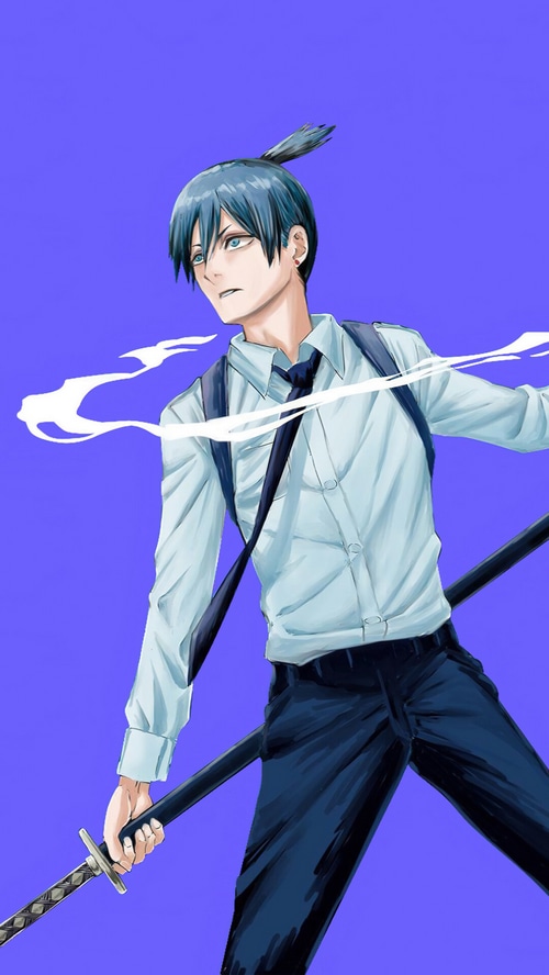 Aki Hayakawa from Chainsaw Man with a sword
