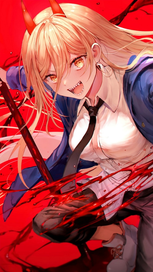 Power from Chainsaw Man with blood