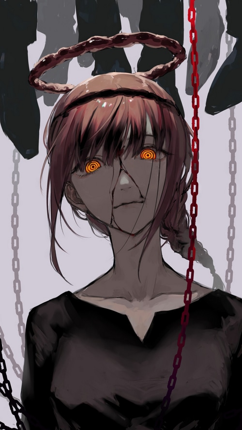 Makima from Chainsaw Man with spiral eyes
