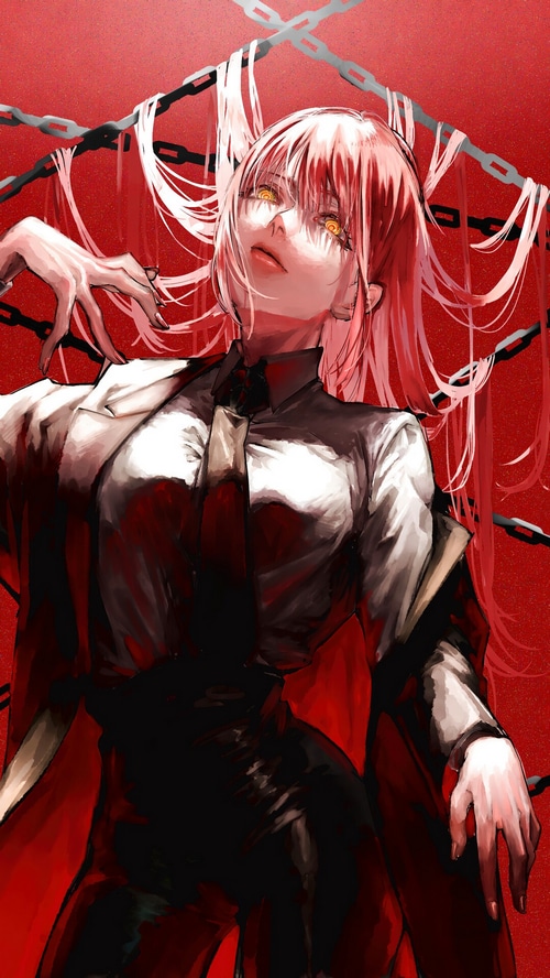Makima from Chainsaw Man with chains