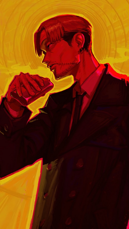Kishibe from Chainsaw Man holding a cigarette