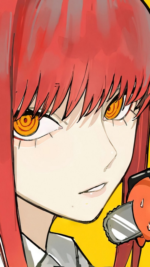 Makima from Chainsaw Man with a Chainsaw