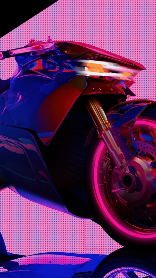 K/DA Motorcycle with Neon Pink Accents