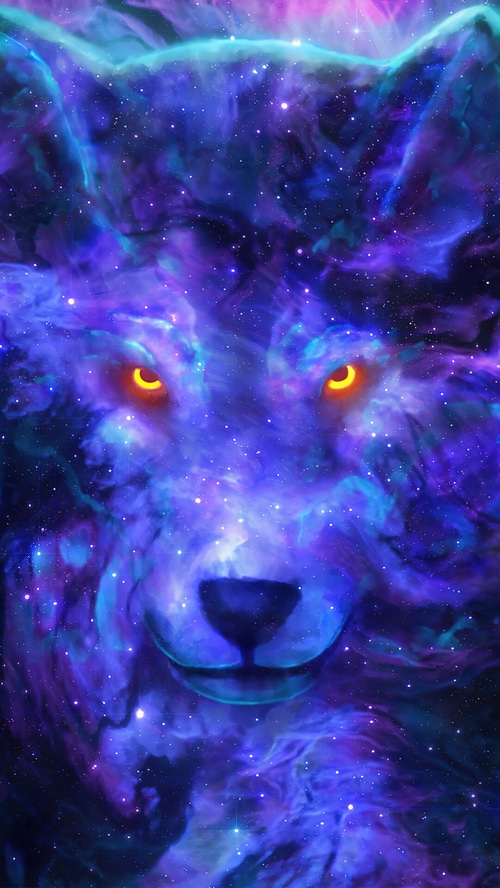 Cosmic Wolf Spirit Digital Art