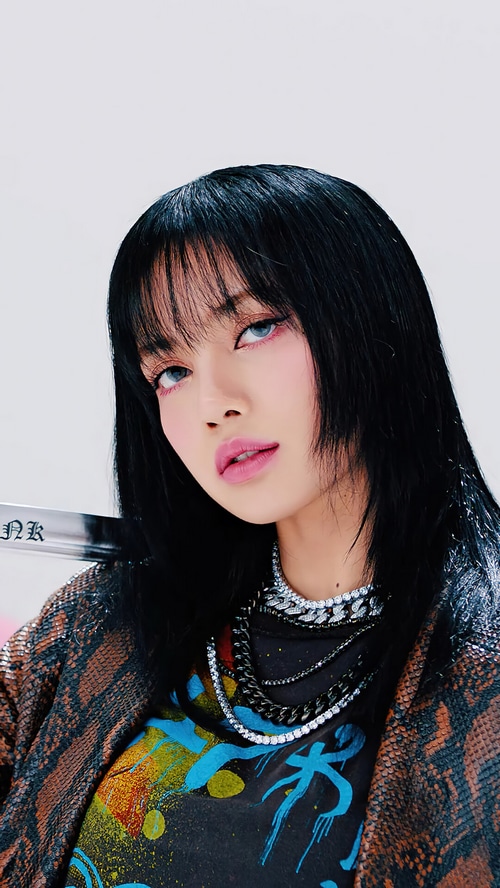 Lisa from BLACKPINK with a katana