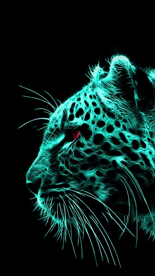 Digital Art of a Neon Cheetah
