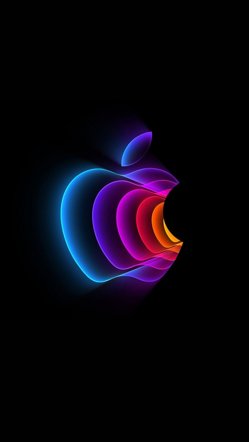 Apple Logo with Colorful Light Layers