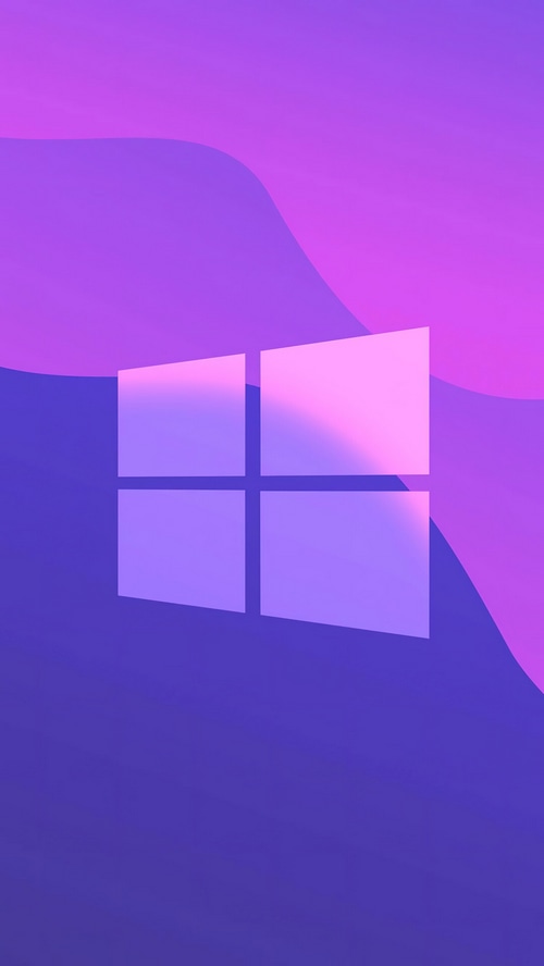 Windows 10 Logo on Purple Gradient Background