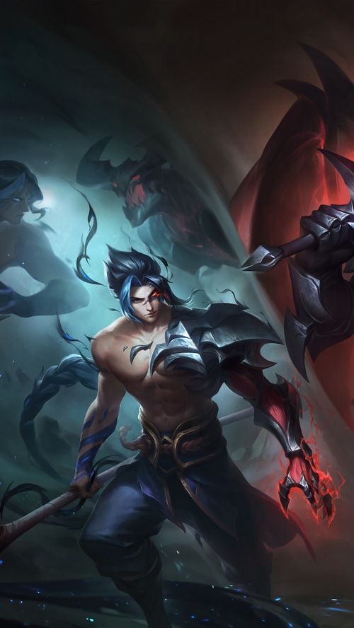 Kayn from League of Legends with dark energy