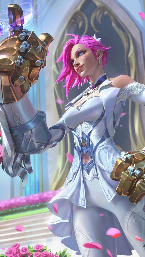 Crystal Rose Vi League of Legends Splash Art