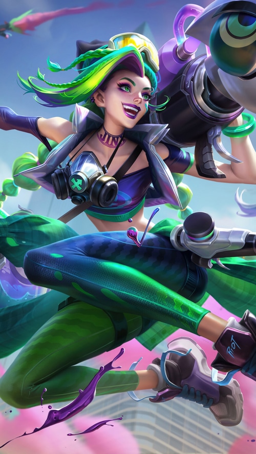 Jinx Chromacrash Skin Splash Art League of Legends