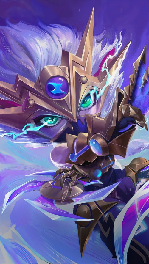 Kennen in a golden and purple armor