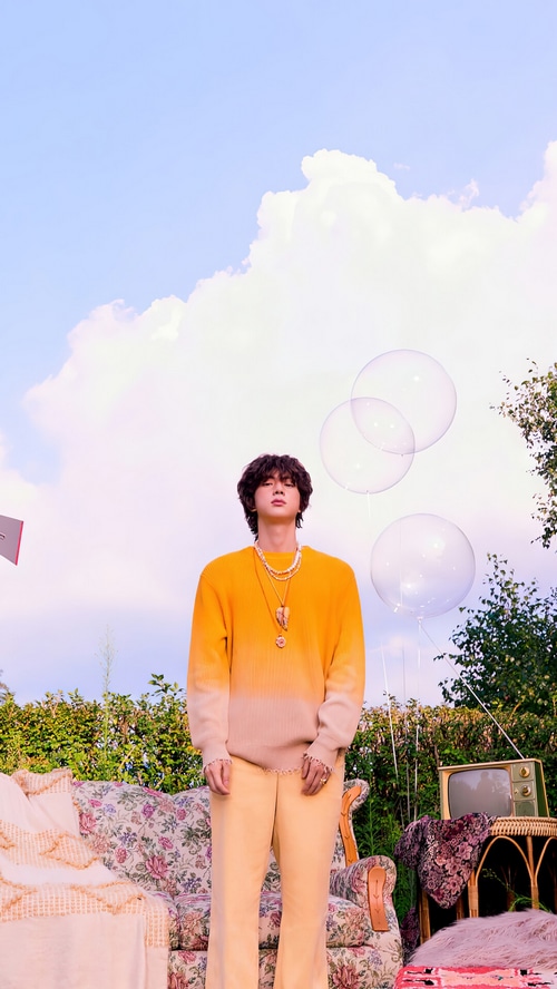 Jin from BTS in The Astronaut concept photo