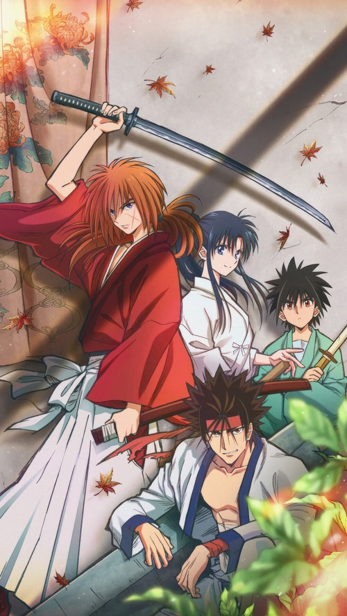 Rurouni Kenshin: Kenshin, Kaoru, Yahiko, and Sanosuke