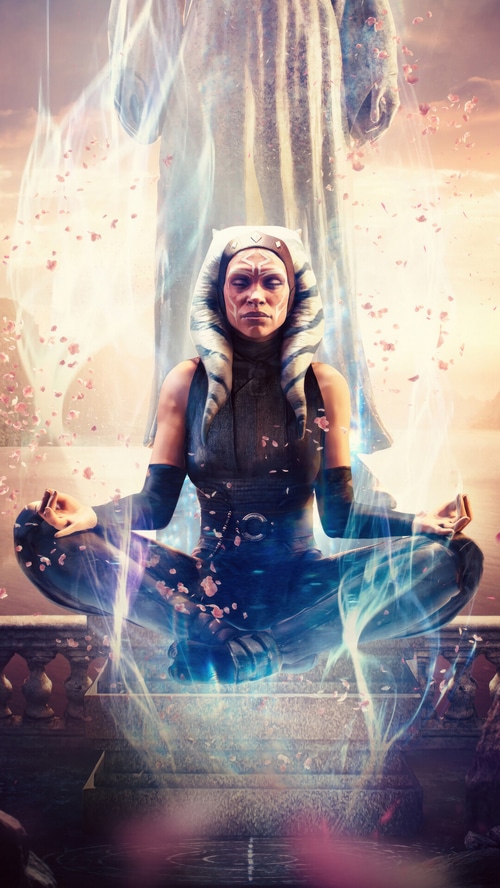 Ahsoka Tano meditating in Star Wars