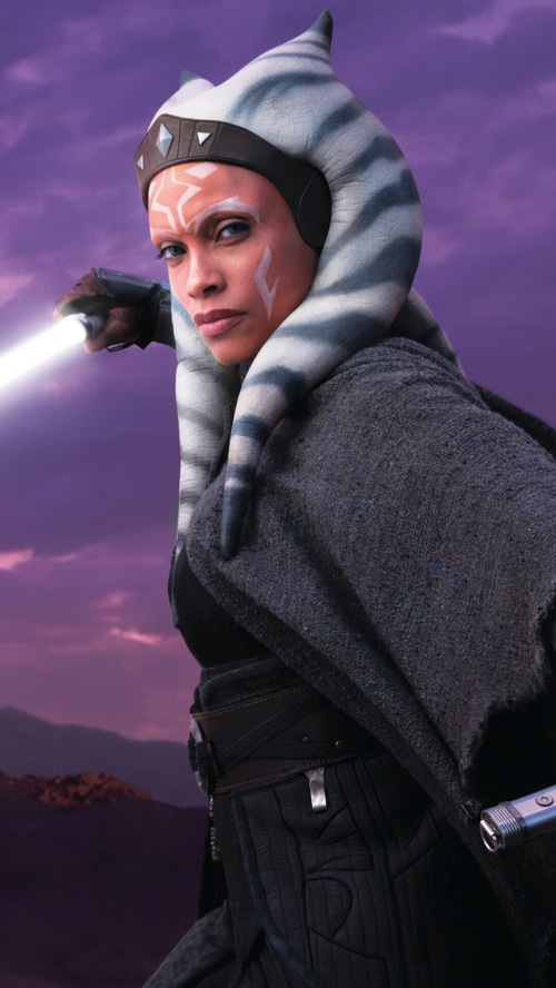 Ahsoka Tano holding a lightsaber