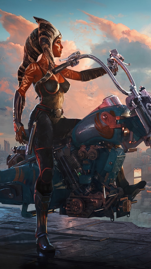 Ahsoka Tano on a Speeder Bike