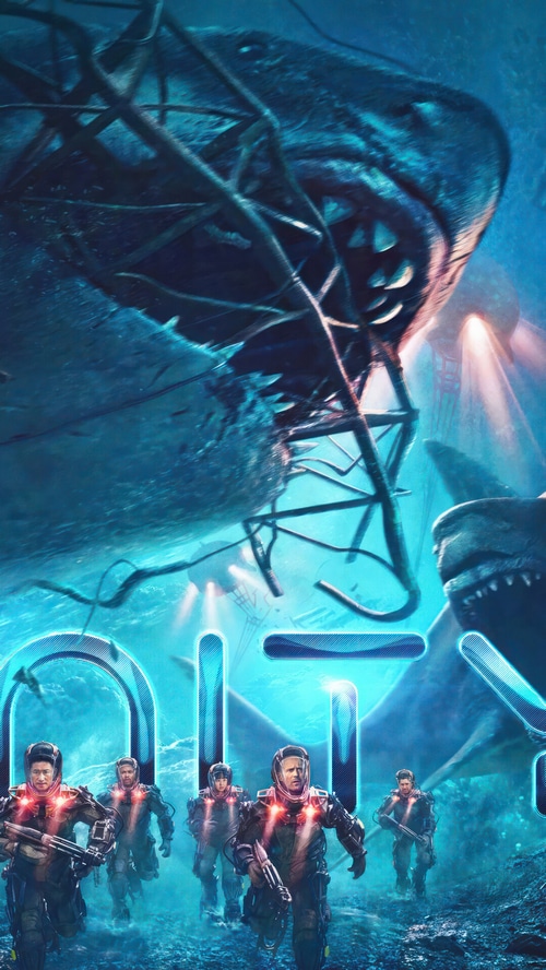 Meg 2: The Trench Movie Poster with Megalodon