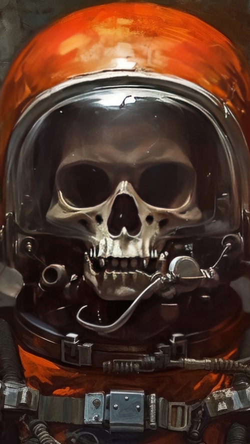 Skull in an Astronaut Space Suit