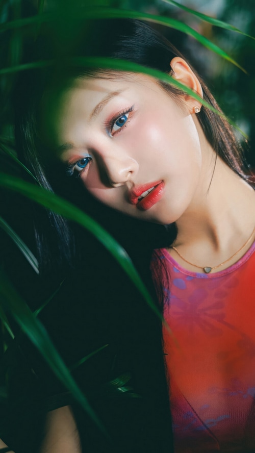 Ningning from Aespa in a jungle setting