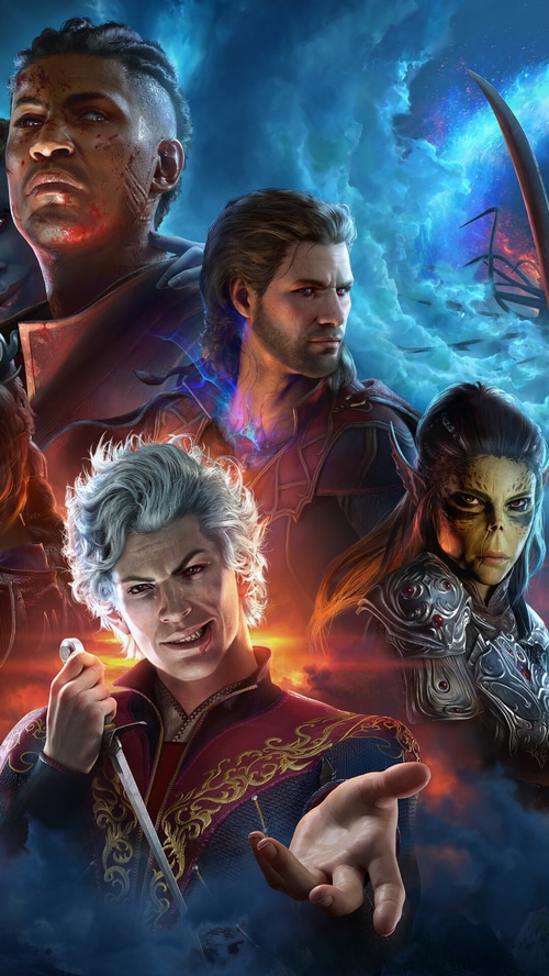 Baldur's Gate 3 Characters in Dramatic Lighting