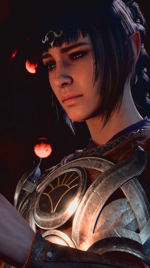 Baldur's Gate 3 character with ornate armor