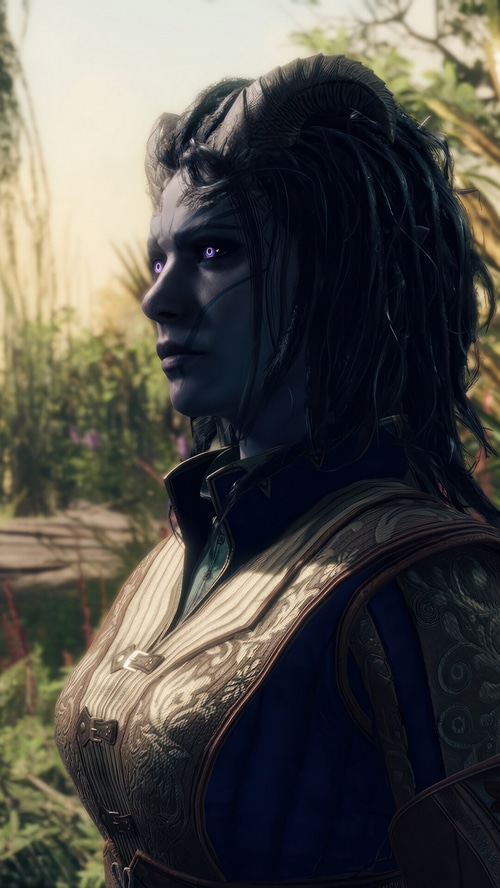 Baldur's Gate 3 Drow Character Portrait