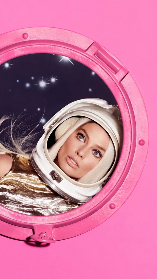 Margot Robbie as Barbie in a Spaceship