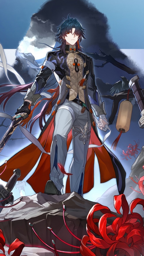 Xiao from Honkai: Star Rail with a sword