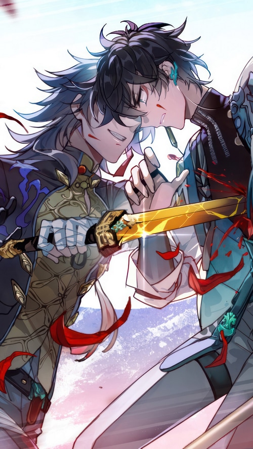 Blade and Dan Heng in Honkai: Star Rail