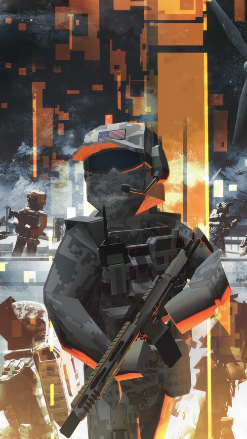 Soldier with American flag in BattleBit Remastered