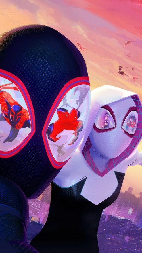 Miles Morales and Spider-Gwen in Spider-Man: Across the Spider-Verse