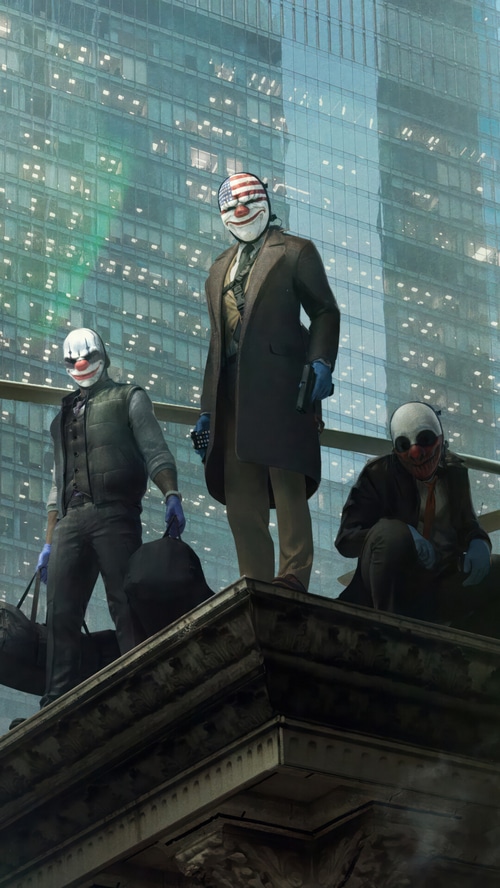 PAYDAY 3 characters on a rooftop