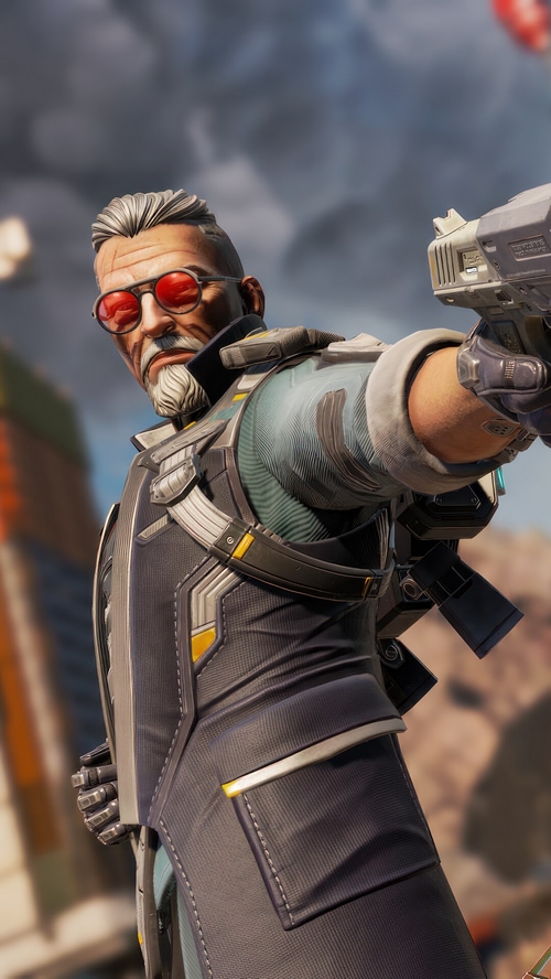 Ballistic from Apex Legends holding a gun