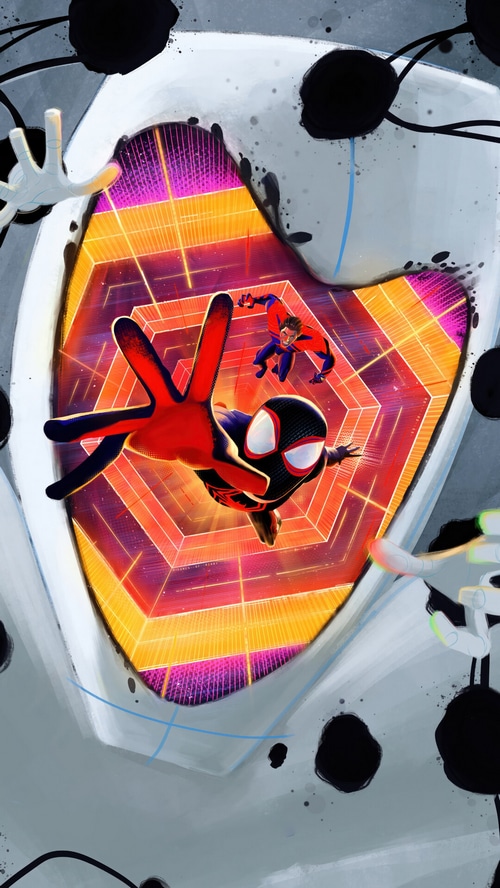 Miles Morales and Spider-Man 2099 in Spider-Verse